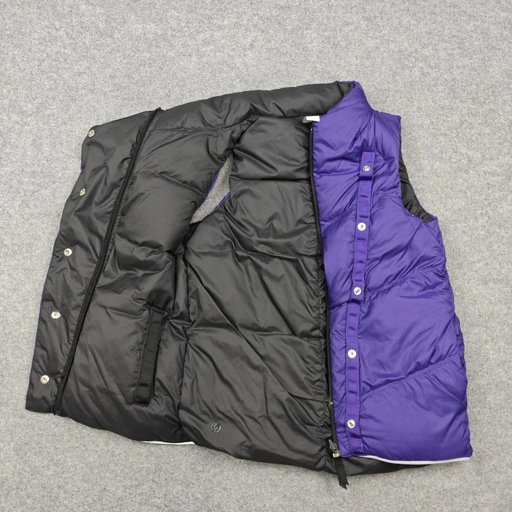 Ivivva By Lululemon Vest Girls 8 Purple Black Reversible Down Puffer Quilted